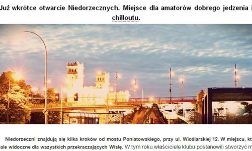 Już wkrótce otwarcie Niedorzecznych. Miejsce dla amatorów dobrego jedzenia i chilloutu.